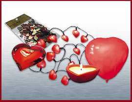Valentinstag Herz-Set mit Herzlichterkette